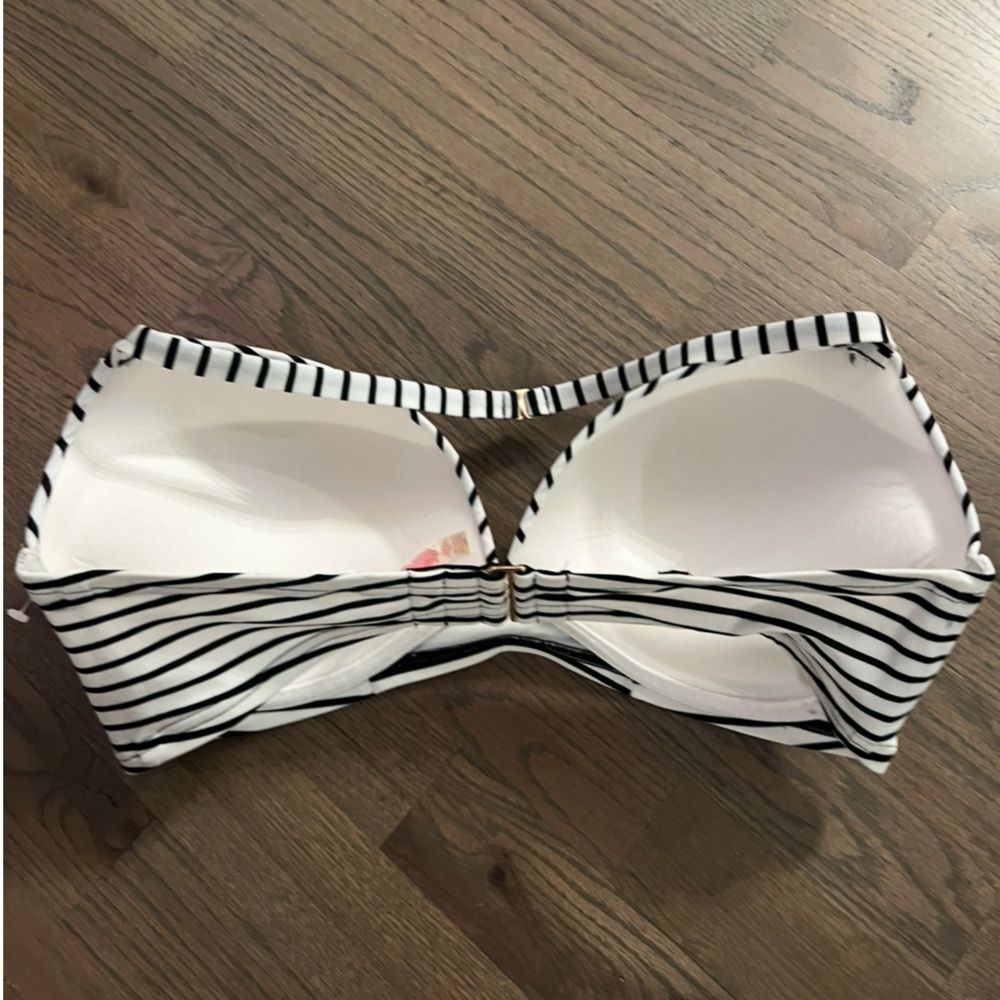 Victoria’s Secret Swim The Angel Padded Halter Bra Bikini Top Black & white 38D - Picture 4 of 6